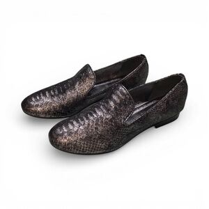 Johnston & Murphy Metallic Shimmer Women's Designer Leather Loafer Shoes 7.5 M